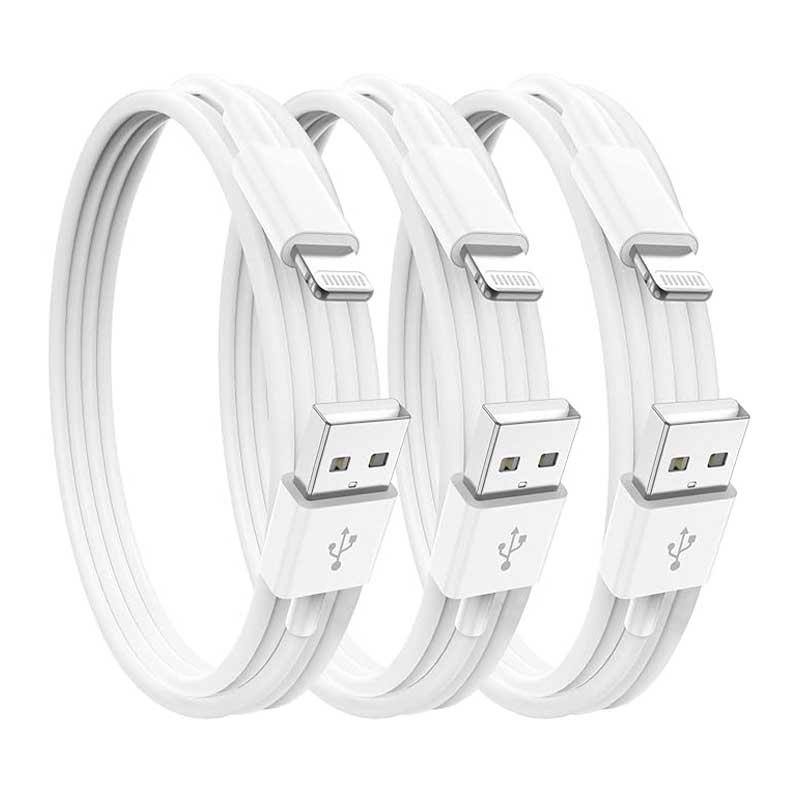 iPhone-Charger-Cable-1M,-3Pack2 کابل شارژر آیفون 1 متری usb لایتینگ بسته 3 عددی برند Cionum - Image 1