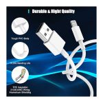 کابل شارژر آیفون 1 متری usb لایتینگ بسته 3 عددی برند Cionum - Image 3