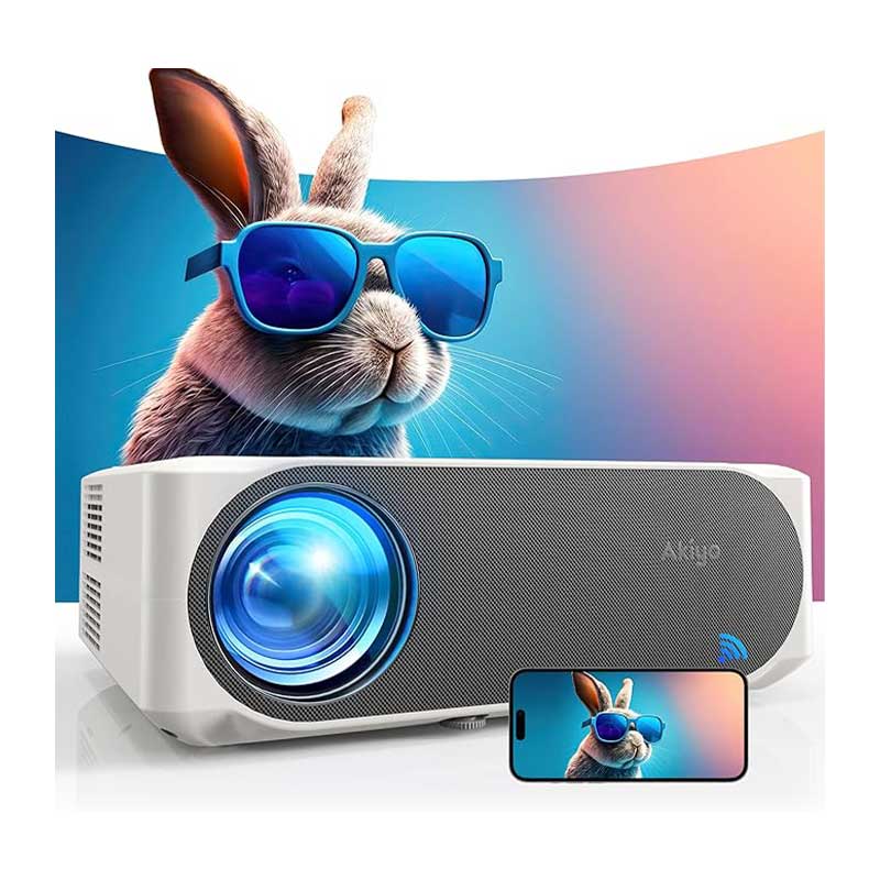 Projector,-AKIYO-20000-Lumen-WiFi-6-Bluetooth پروژکتور 20000 لومن، WiFi 6، بلوتوث و پشتیبانی از 4K مدل O8 برند AKIYO - Image 1