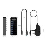هاب 7 پورت USB 3.0 مدل RSH-518 برند RSHTECH - Image 3