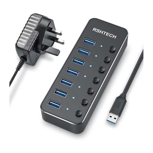 هاب 7 پورت USB 3.0 مدل RSH-518 برند RSHTECH