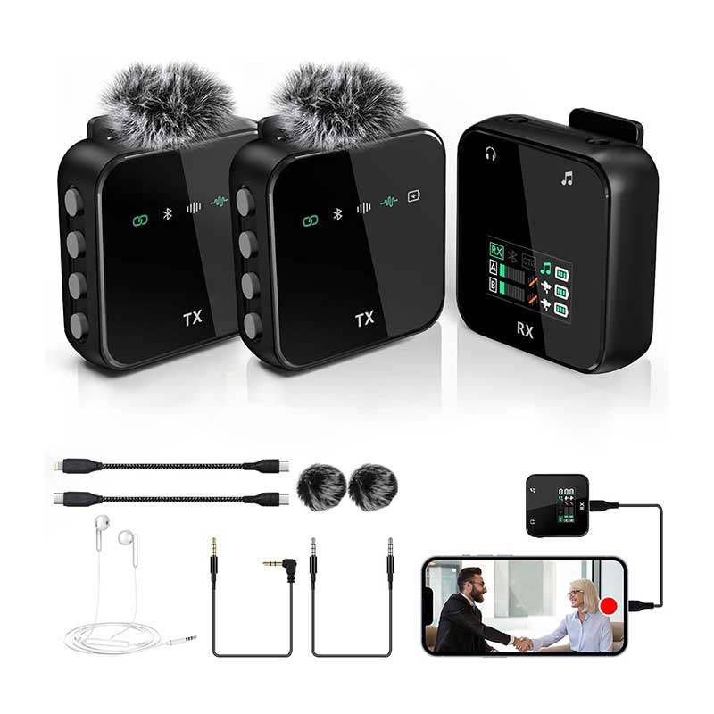 Wireless-Lavalier-Microphone4 میکروفون یقه ای بیسیم مدل Lavalier برند BraveKoi - Image 1
