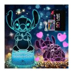 چراغ خواب سه بعدی طرح Stitch مدل 3D Illusion برند AIRUEEK