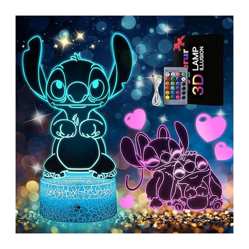 3D-Illusion-Stitch-Night-Light5 چراغ خواب سه بعدی طرح Stitch مدل 3D Illusion برند AIRUEEK - Image 1