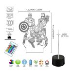 چراغ خواب سه‌ بعدی طرح انتقام جویان مدل 3D Lamp Illusion برند AIRUEEK - تصویر 6