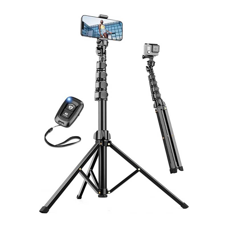 Nineigh-180cm-Treppiede-Smartphone3 مونوپاد و سه پایه مدل Tripod برند Nineigh - Image 1