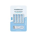 پک 4 عددی باتری لیتیوم یونی قابل شارژ 2200 میلی آمپری مدل AA برند Powerology - تصویر 3