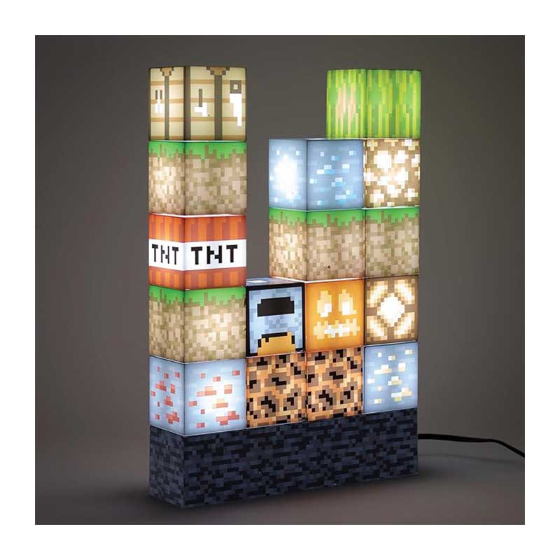 Paladone-Minecraft-Official-Licensed-Block-Building-Lamp3 چراغ رومیزی با 16 بلوک رنگ طرح Minecraft مدل PP6596MCFTX برند Paladone - Image 1
