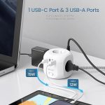چتد راهی برق 4 طرفه LENCENT 1 Type-C و  3 USB-A - Image 5