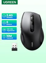 ماوس بی سیم UGREEN M511 طراحی ارگونومیک 2.4G، 4000 DPI، 5 DPI قابل تنظیم، 5 دکمه