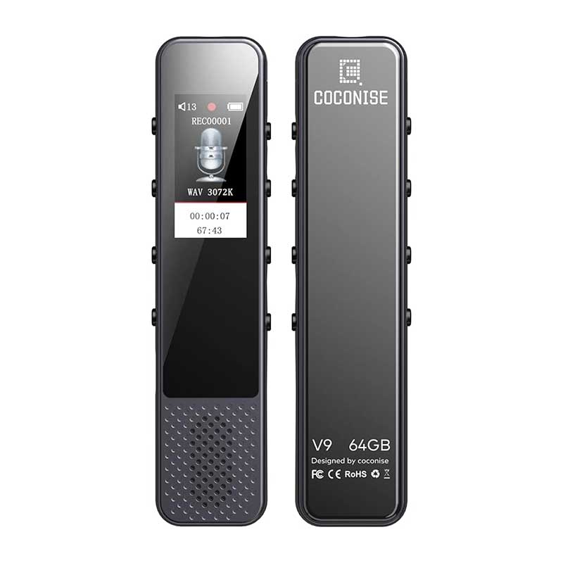 64GB-Digital-Voice-Recorder,-COCONISE-Audio-Recorder-2 ضبط کننده دیجیتالی صدا ۶۴ گیگابایت مدل V9 برند COCONISE - Image 1