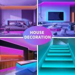 ریسه ال ای دی  KSIPZE برای اتاق خواب چراغ های نواری LED 32.8 فوت , تغییر رنگ RGB - Image 3
