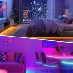 ریسه ال ای دی  KSIPZE برای اتاق خواب چراغ های نواری LED 32.8 فوت , تغییر رنگ RGB - Image 2