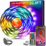 ریسه ال ای دی  KSIPZE برای اتاق خواب چراغ های نواری LED 32.8 فوت , تغییر رنگ RGB - Image 4