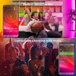 ریسه ال ای دی  KSIPZE برای اتاق خواب چراغ های نواری LED 32.8 فوت , تغییر رنگ RGB - Image 5