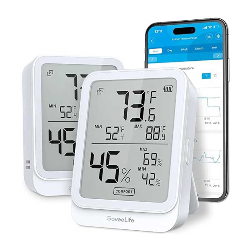 Thermometer-and-hygrometer-model-H5104,-GoveeLife-brand,-pack-of-29 دماسنج و رطوبتسنج مدل H5104 برند GoveeLife بسته ۲ عددی - Image 1