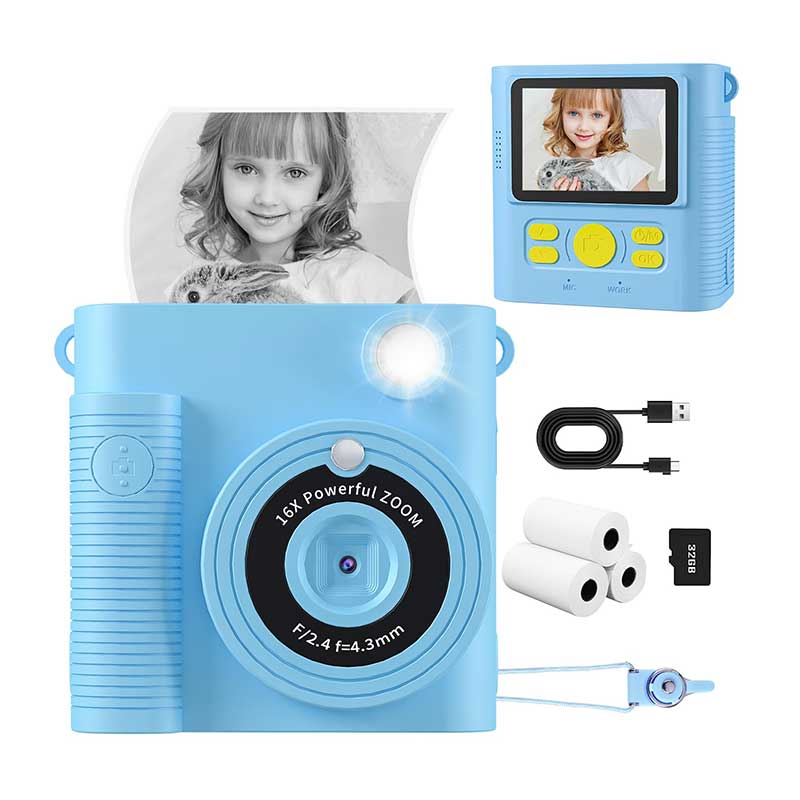 Instant-Print-Camera-for-Kids2 دوربین دیجیتال چاپ فوری کودک 32 گیگابایتی برند YKSLEMON - Image 1