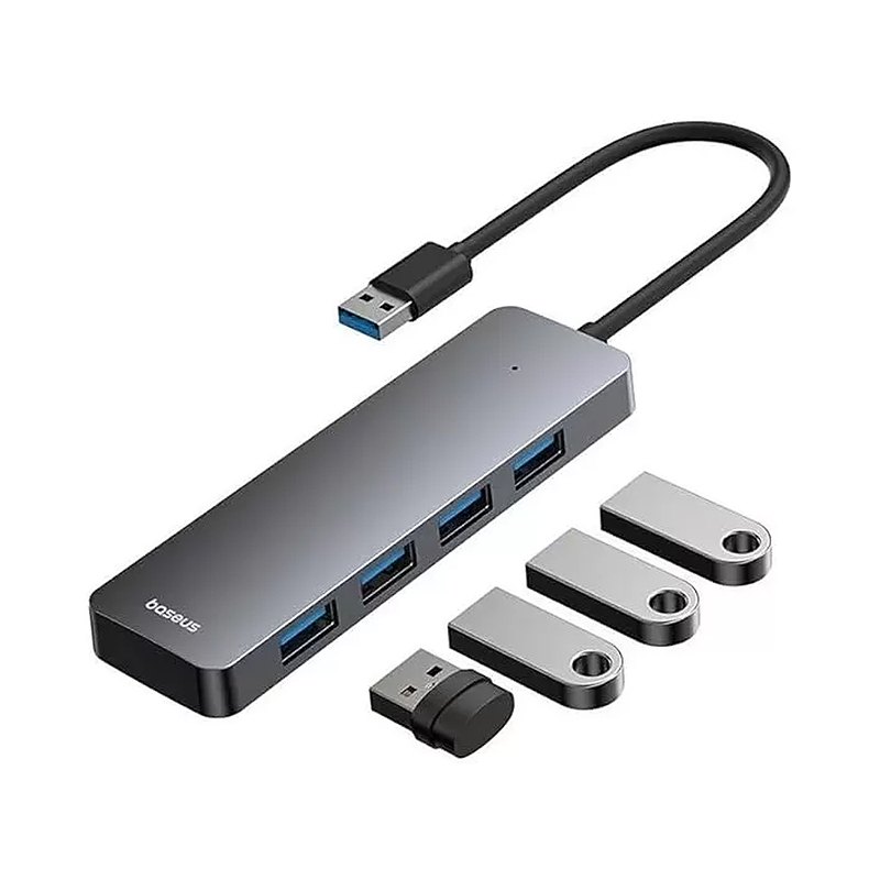 1-24.jpg هاب 4 پورت USB 3.0 باسئوس مدل BS-OH080 15cm | طوسی - Image 1