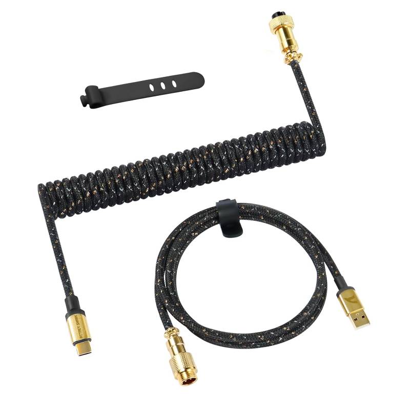 1-41.jpg کابل USB C فنری MAMBASNAKE C03 برای کیبورد گیمینگ - Image 1