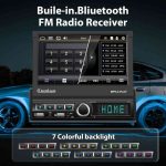 مانیتور و پخش تاشو خودرو podofo تک دین Carplay با صفحه نمایش لمسی 7 اینچی - Image 4