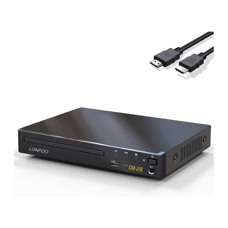 Lonpoo-DVD-player-with-HDMI-cable دی وی دی پلیر مدل LP-099 برند Lonpoo (جعبه معیوب) - تصویر 1