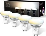 لامپ هوشمند Lepro GU10، نورافکن LED قابل تنظیم 4.5 وات 385 لومن، دوربین مداربسته، نور روز از گرم به سرد، سازگار با الکسا و گوگل هوم، بسته 4 عددی (فقط وای فای 2.4 گیگاهرتز) [کلاس انرژی F]