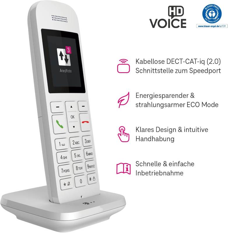 2-56.jpg تلفن ثابت بیسیم تحت شبکه Telekom Speedphone 12 سفید با صفحه نمایش رنگی - Image 1