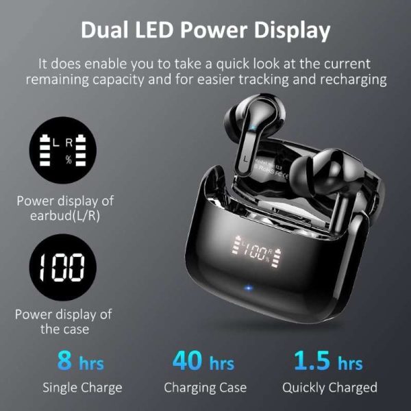هدفون بی‌سیم Ordtop مدل I13 بلوتوث ۵.۳، با دو میکروفون و ضد آب (دارای خط و خش)