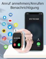 ساعت هوشمند RUIMEN H1 صفحه نمایش ۱.۸۵ اینچ + یک بند صورتی - Image 5