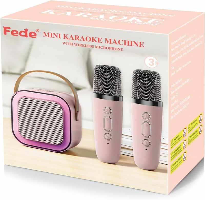 1-139.jpg اسپیکر بلوتوثی همراه با دو میکروفون Fede Karaoke - Image 1