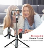 مونوپاد سلفی برند  ASHINER استیک با ریموت و چراغ‌های LED - Image 7