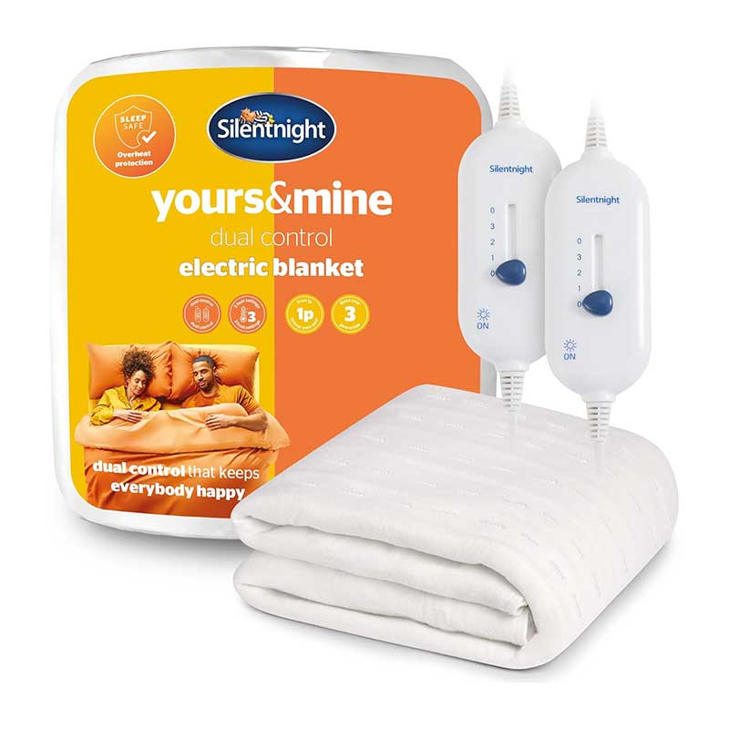 Silentnight-Dual-Control-Electric-Blanket-King رو تختی (تشک) حرارتی برقی دو نفره (۱۶۰ در ۱۵۰ سانتیمتر) دارای دو عدد کنترل تنظیم حرارت برند Silentnight مدل king - Image 1