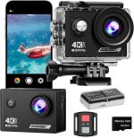 دوربین ورزشی اکشن TIMNUT با کیفیت 4K با سرعت 60 فریم بر ثانیه ضد آب 40 متری زیر آب