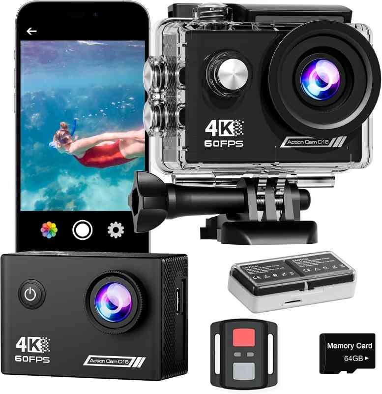 1-28-1.jpg دوربین ورزشی اکشن TIMNUT با کیفیت 4K با سرعت 60 فریم بر ثانیه ضد آب 40 متری زیر آب - Image 1