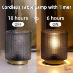 چراغ‌های رومیزی بی‌سیم باتری‌دار MJ PREMIER، خاکستری ۱۲۱۴ - Image 7