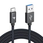 کابلUSB Type-C به USB-C برند RAMPOW سریع USB 3.0 با سرعت 3 آمپر و QC 3.0 , خاکستری فضایی