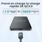 کابلUSB Type-C به USB-C برند RAMPOW سریع USB 3.0 با سرعت 3 آمپر و QC 3.0 , خاکستری فضایی - Image 3