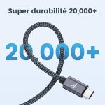 کابلUSB Type-C به USB-C برند RAMPOW سریع USB 3.0 با سرعت 3 آمپر و QC 3.0 , خاکستری فضایی - Image 6