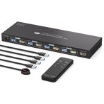 سوئیچ 4K   KVM HDMI برای ۱ مانیتور، ۴ کامپیوتر، EDID، 4K 60Hz