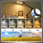 ذره‌بین چراغ دار رو میزی VEEMAGNI سایز  12X 5 اینچی با نور و پایه - Image 7