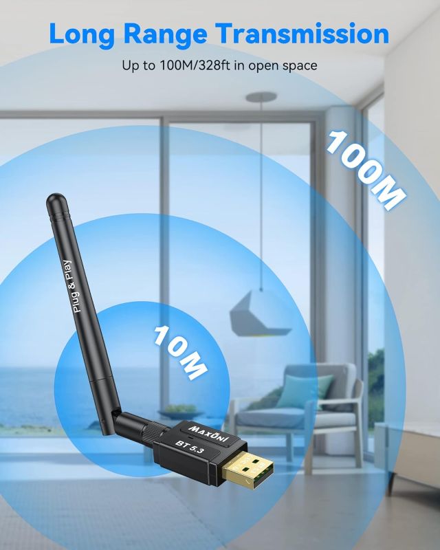 3-83.jpg دانگل USB بلوتوث 5.3 برند MAXUNI مدل BT-608 - Image 1