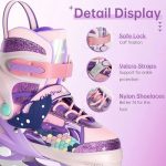 اسکیت‌ خطی قابل تنظیم SULIFEEL Rainbow Unicorn دخترانه با چرخ‌های نورانی - Image 4