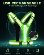 جلیقه دوچرخه سواری و موتور سواری بازتابنده LED برند AEFIR مدل V010 - Image 5
