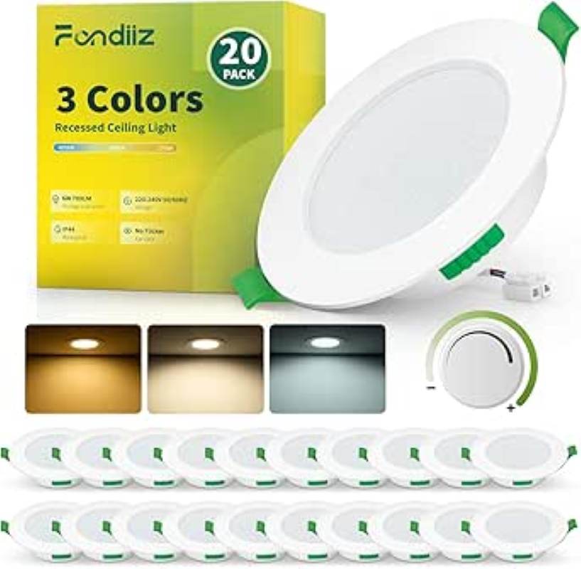 5-137.jpg بسته 20 تایی چراغهای سقفی توکار LED باتری خور برند Fondiiz دارای سه حالت نوردهی - Image 1