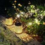 آبپاش با چراغ فانوس‌های خورشیدی آویز Solar Watering Can  بسته ۲ عددی - Image 3