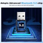 دانگل بلوتوث ۵.۲، آداپتور بلوتوث نوع C با تأخیر کم Aptx - Image 3