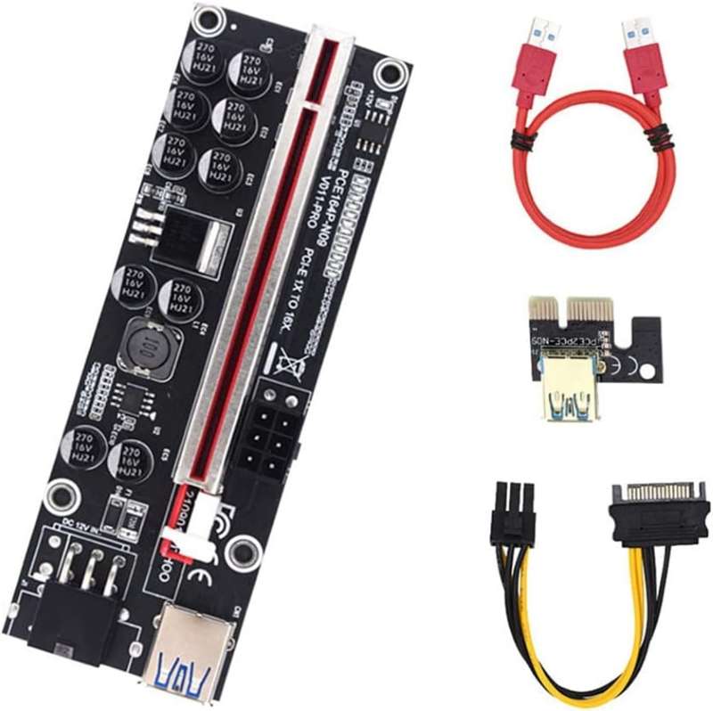 7-136-1.jpg رایزر کارت گرافیک PCIE Riser 011 V011 Pro PCI E PCI-E 16X برند Doumneou - Image 1