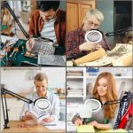ذره‌بین چراغ دار رو میزی VEEMAGNI سایز  12X 5 اینچی با نور و پایه - Image 2