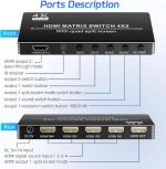 سوئیچ  اسپلیتر چند نمایشگره MATRIX 4K HDMI - سوئیچ ماتریسی 4x2 - Image 10