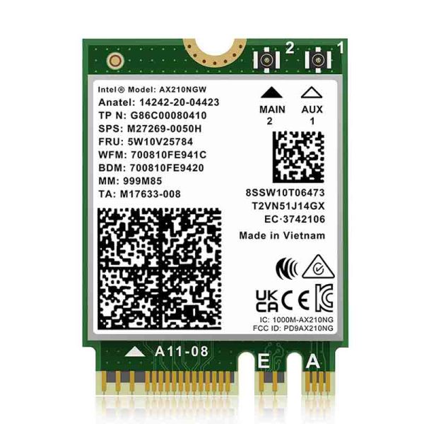 کارت شبکه بی‌سیم برند GigaPlus AX210 PCIe